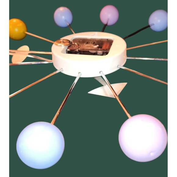 George Nelson Mid Century Modern 1949 Metal Wood Ball Clock TAIWAN Works - Picture 11 of 13